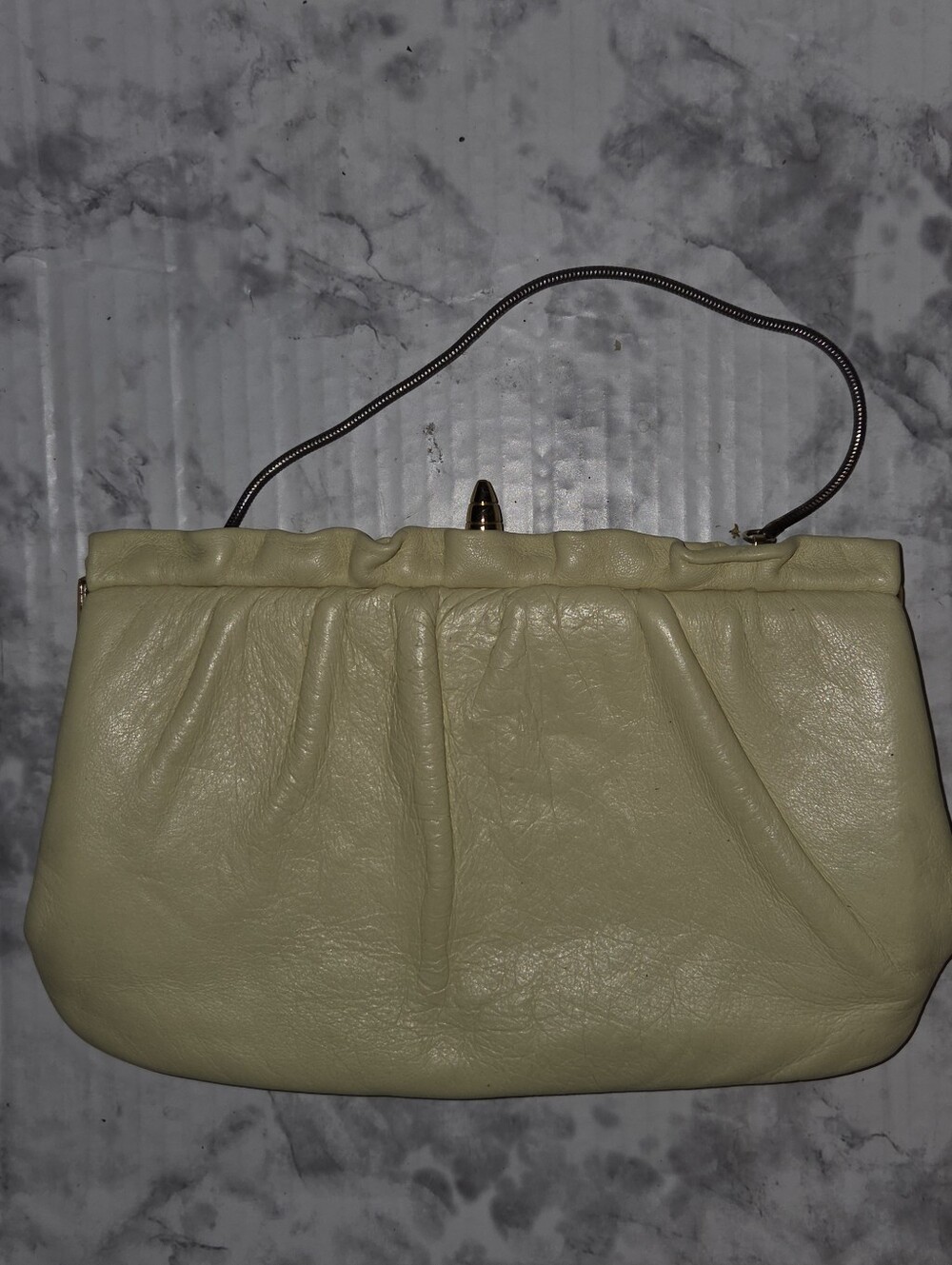 Vintage ETRA leather Butter Soft Yellow Clutch Purse